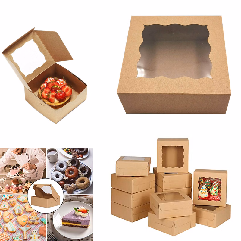 Kraft Cake Popup Box With Window