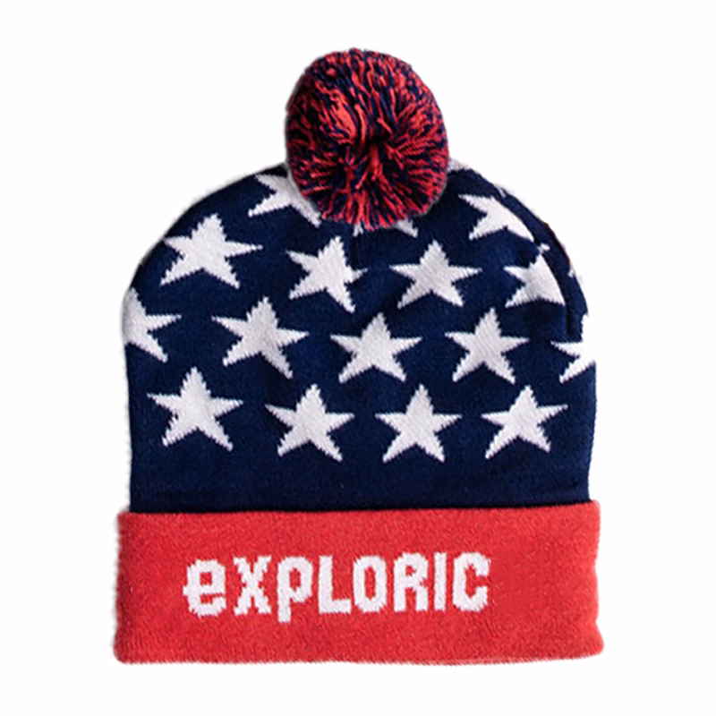 Patterned Knit Acrylic Beanie