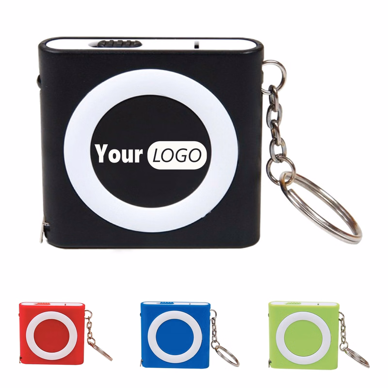 Multi Functional Keychain With Light Tape Measure