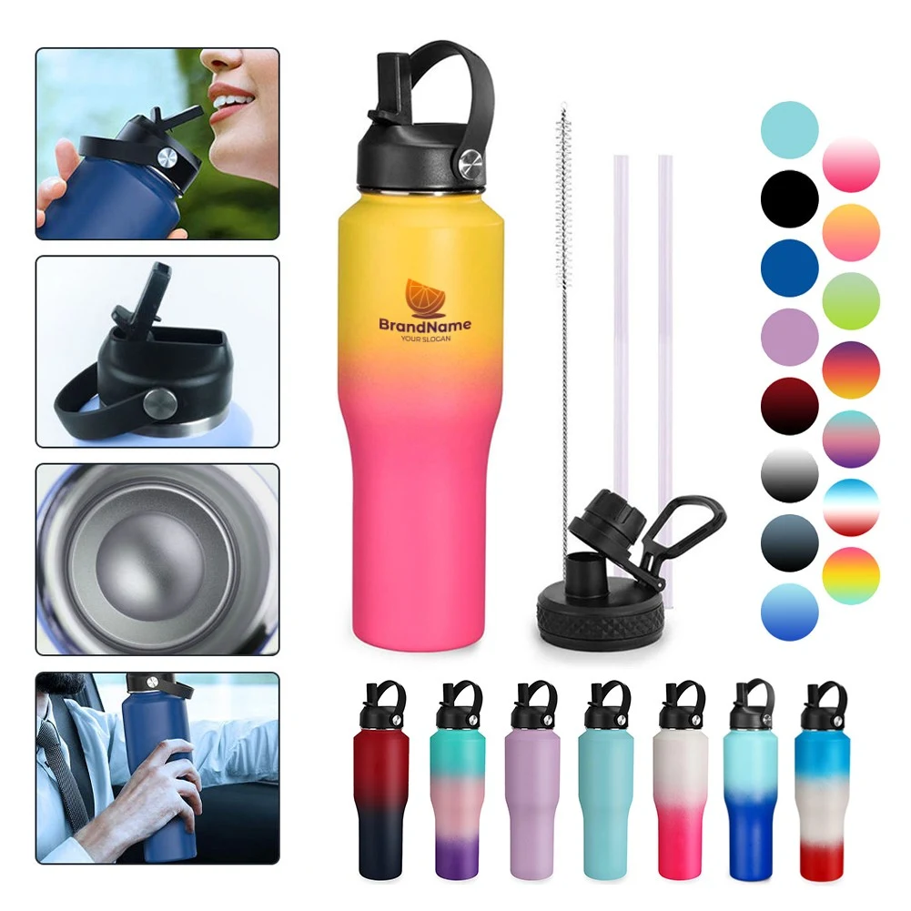 32oz Stainless Steel Water Bottle Vacuum Insulated Tumble, custom water bottle with logo imprint 1