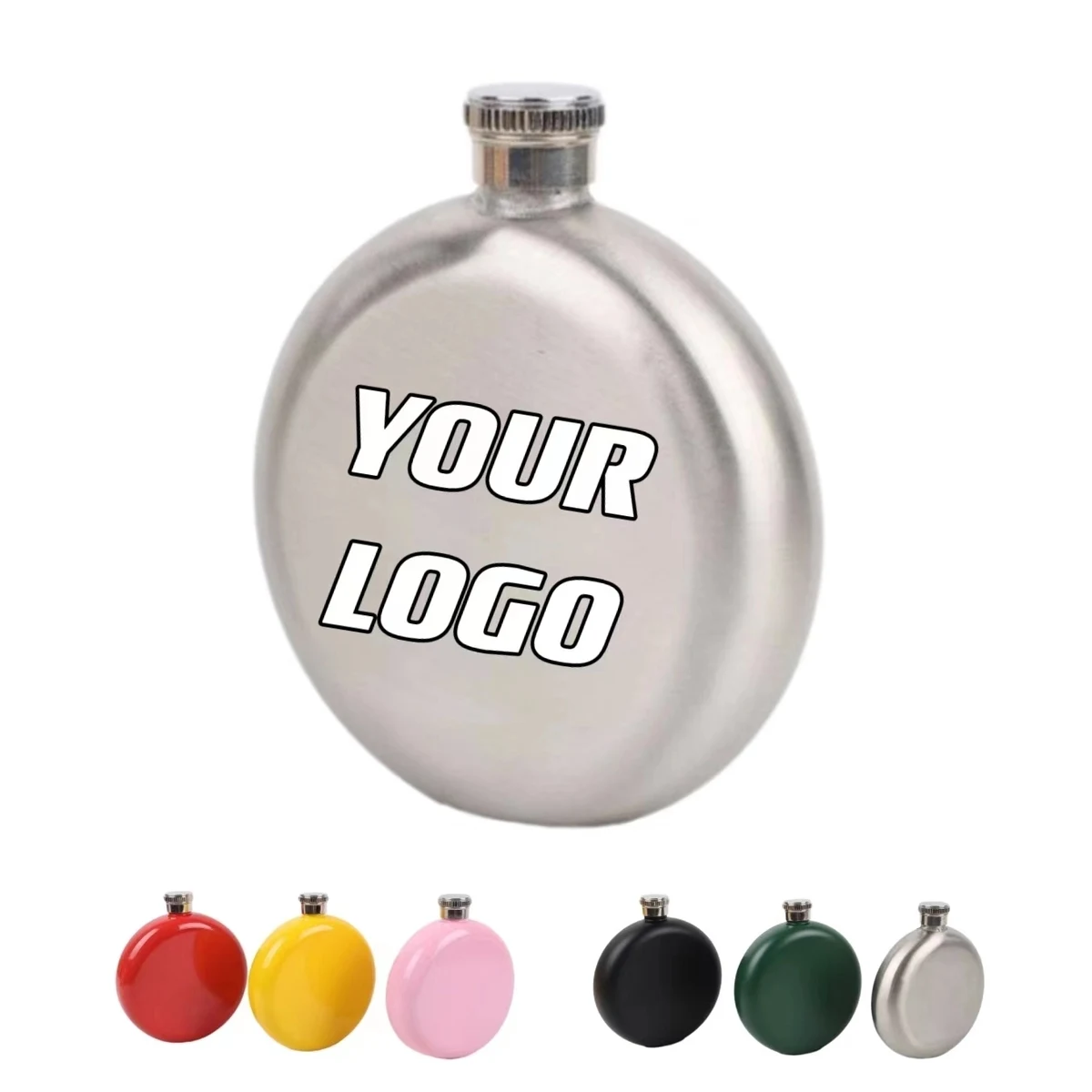 6 oz Stainless Steel Hip Flask For Outdoor Activities, custom water bottle with logo imprint 1