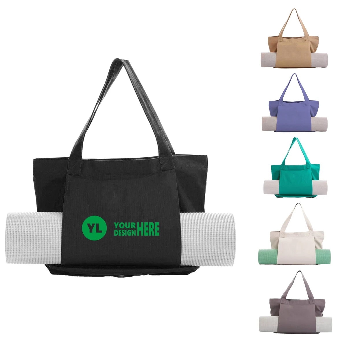 Yoga Mat Canvas Tote With Holder 1