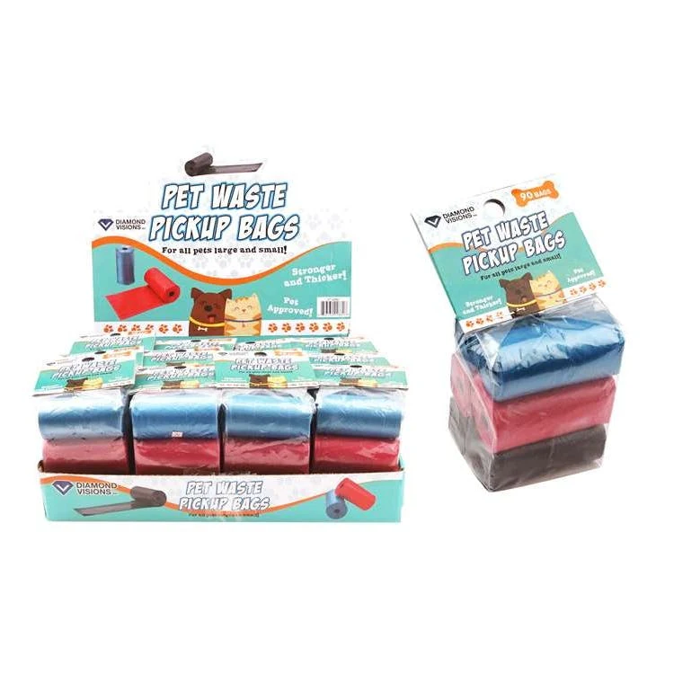 Dog Waste Bags - Assorted Colors 6 Pack 1