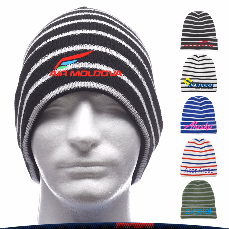 Cabou Striped Knitted Beanies