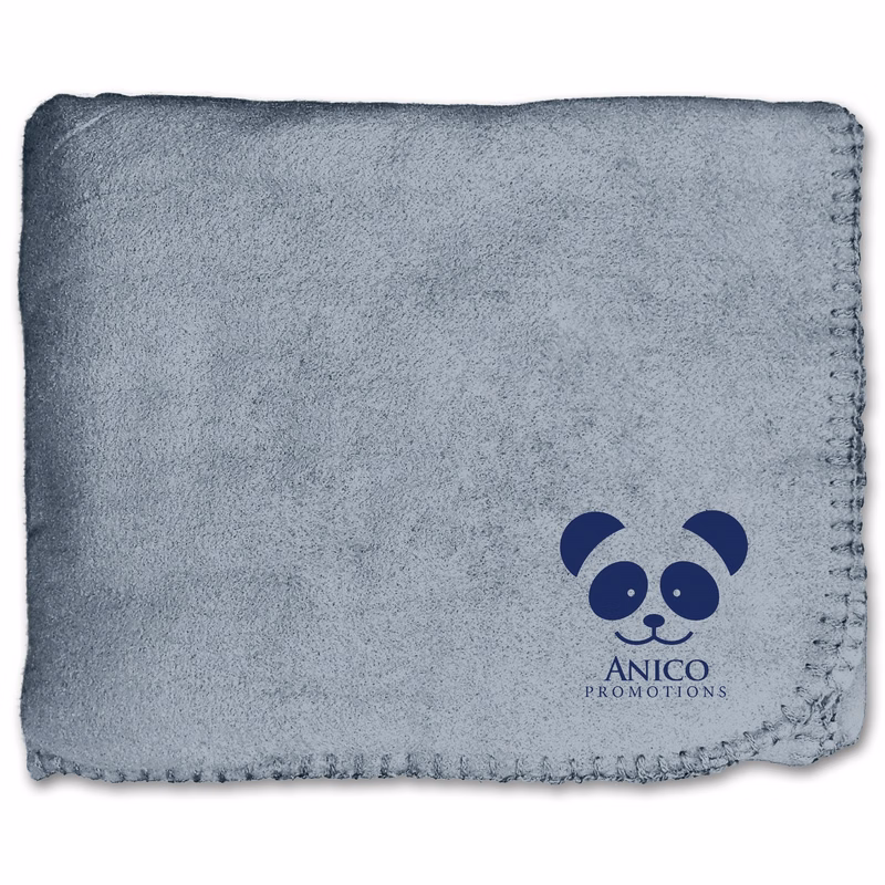 50" x 60" Fleece Whipstitch Blanket - Gray