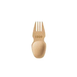 Mini Bamboo Spork Spoon Fork 1