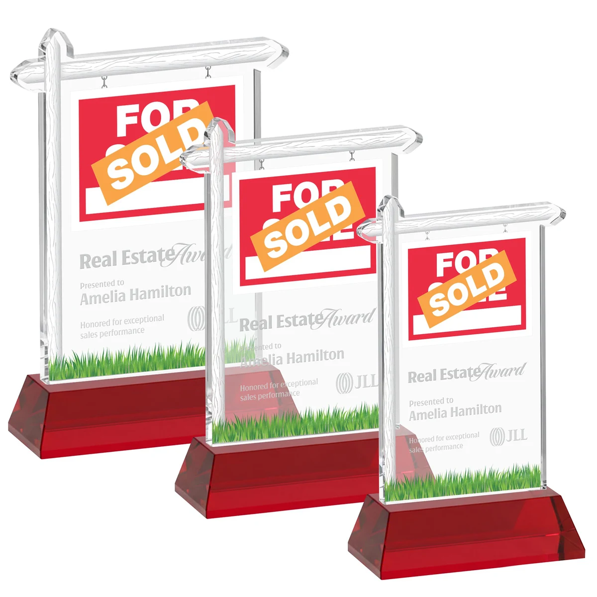 Real Estate Award on Hartford Base - Red 1