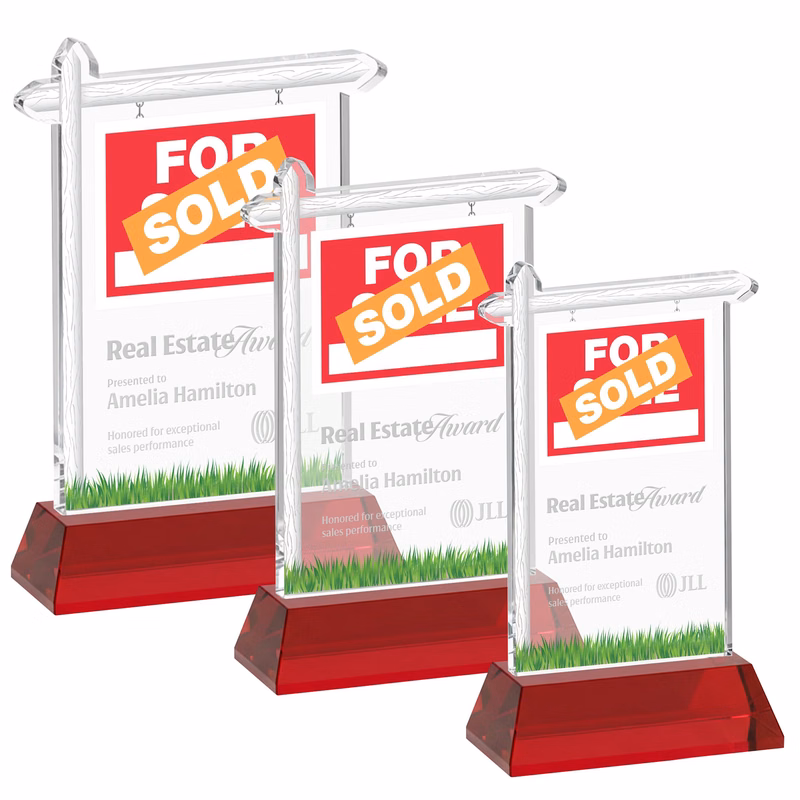 Real Estate Award on Hartford Base - Red