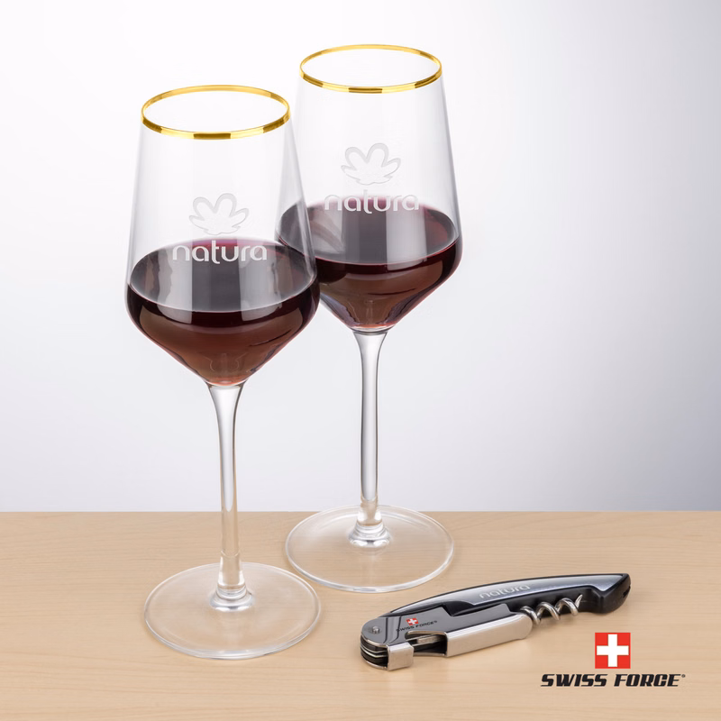 Swiss Force® Opener & Tucson Gold Rim Wine