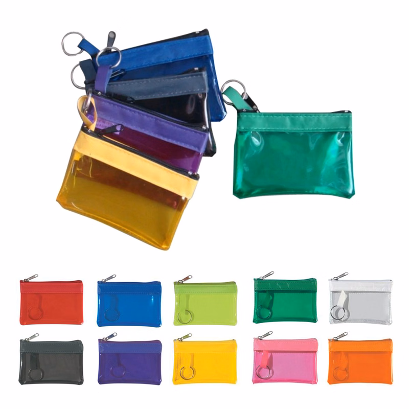 PVC Wallet Coin Purse w/ Key Ring