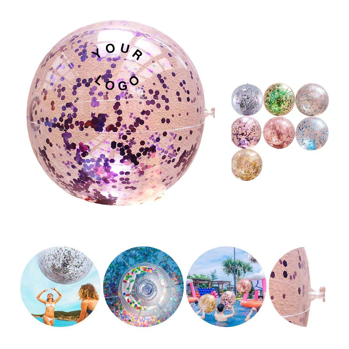 Sparkle Beach Ball PVC Inflatable Fun Toy 1