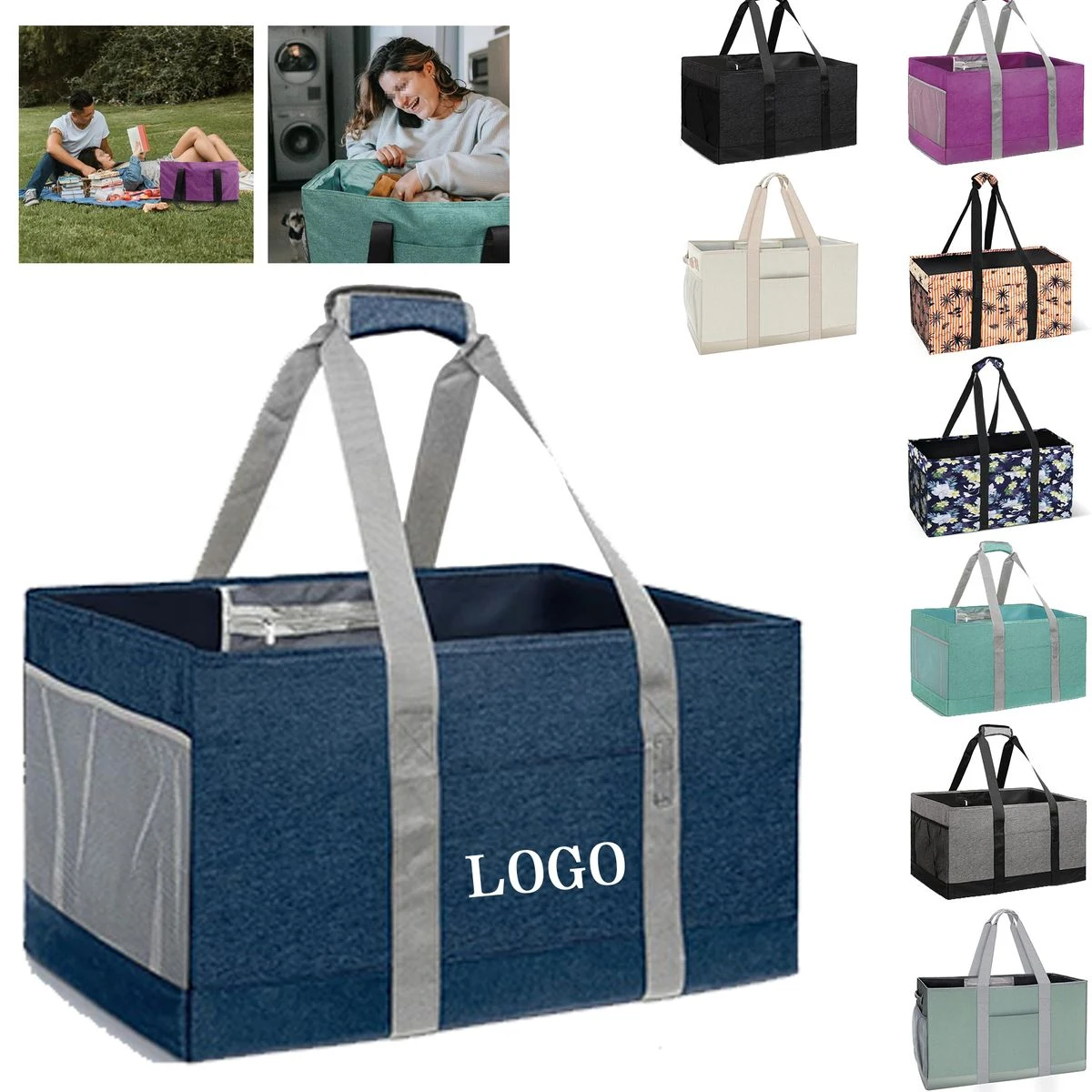 Waterproof Large Reusable Grocery Tote Bag 1