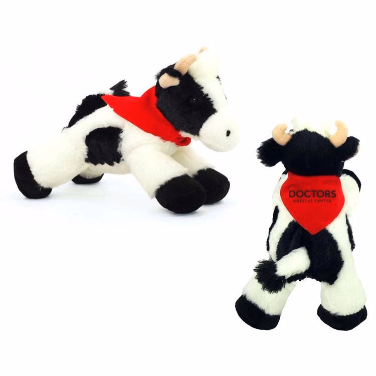 8" Mini Moo Cow with Bandana and One Color Imprint