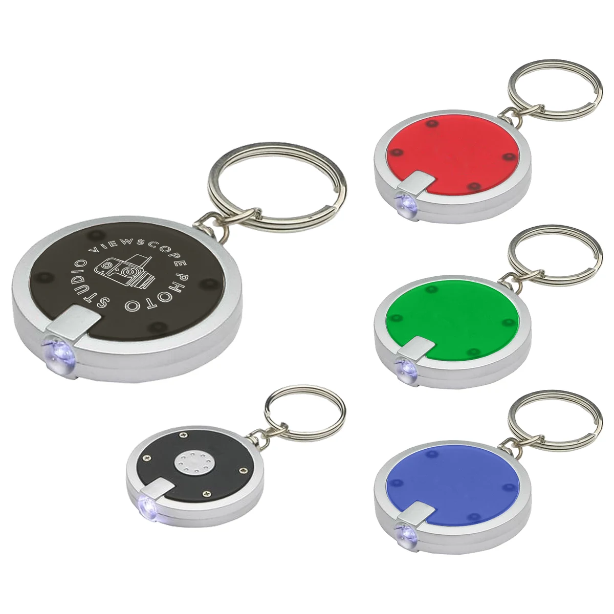 Circular Shaped LED Flashlight Key Chain 1