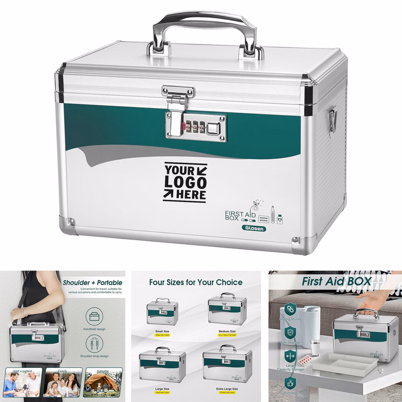 12 x 7.68 x 7.87 Inch Medication Organizer Medicine Lock Box with Combination Safe Lock 