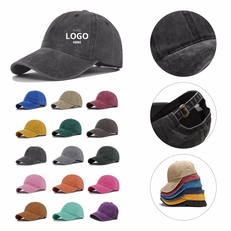 Unisex Vintage Washed Cotton Adjustable Baseball Cap