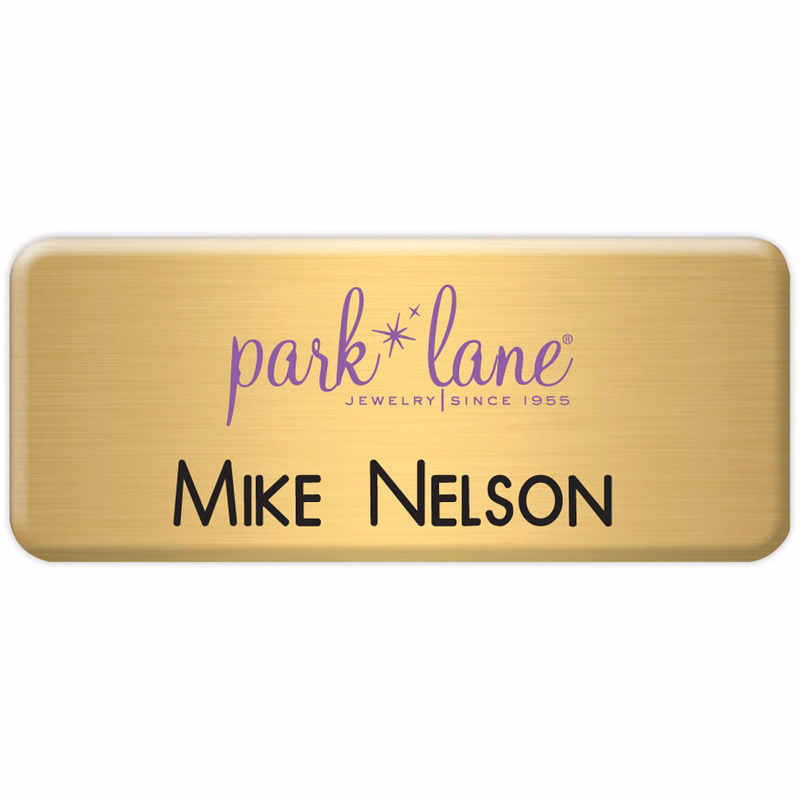New York Custom Metal Name Badge (Custom sized between 3 and 6 sq. in.)