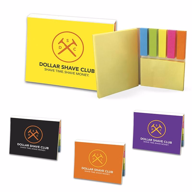 Full Color Versa-Pak - 2 Sticky Note Pads and 5 Flag Colors
