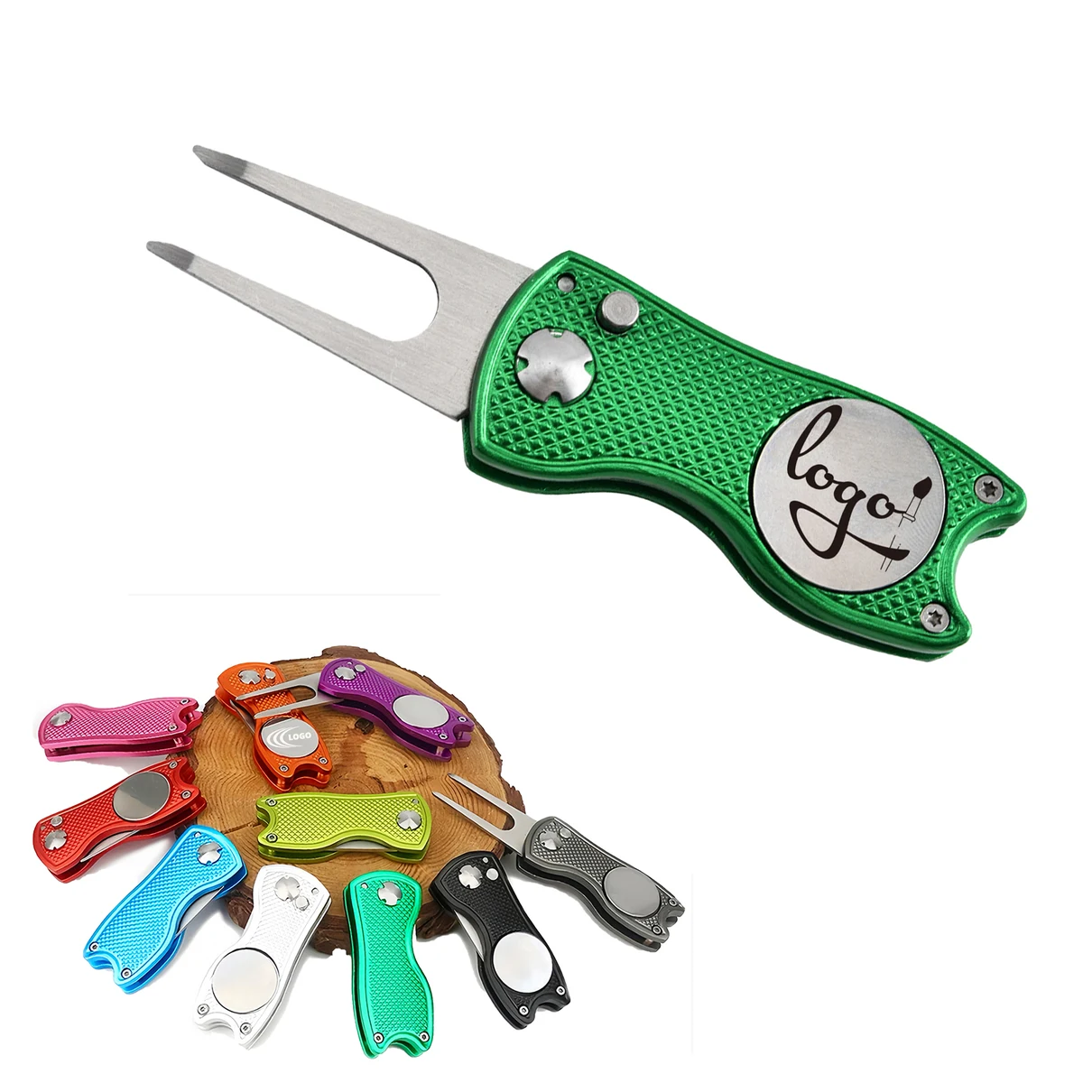 Folding Stainless Steel Golf Divot Tool 1