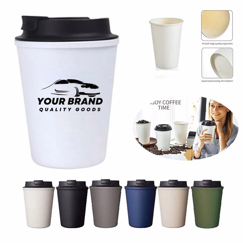 12oz. Reusable Coffee Mug With Lid Travel Plastic Cup