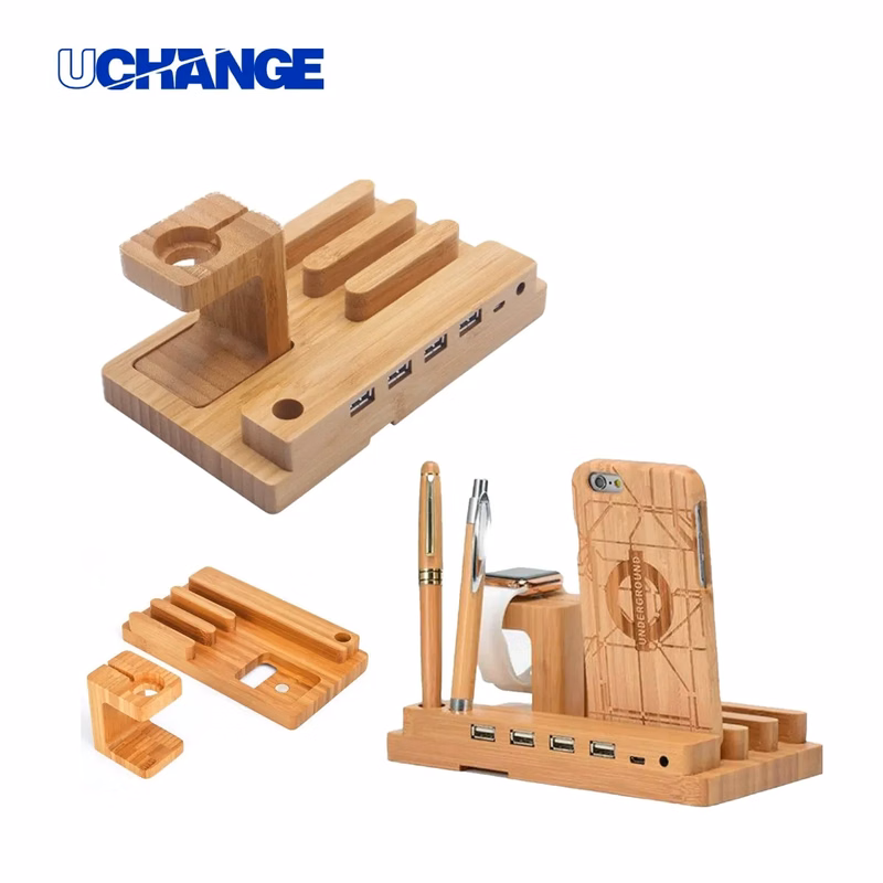 Bamboo Multi-Device Charging Dock & Organizer