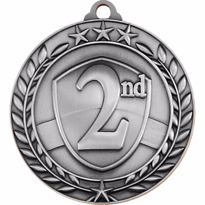 Stock Small Academic & Sports Laurel Medals: 2nd Place