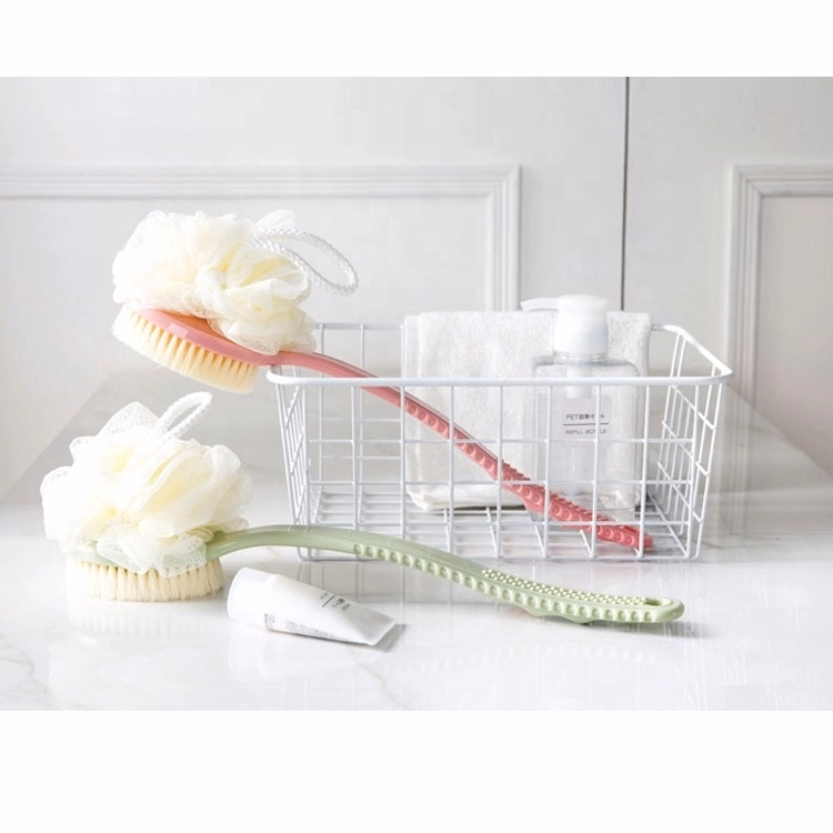Loofah And Bristles Shower Sponge Brush