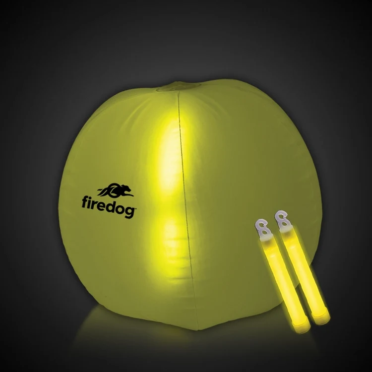 Translucent Yellow 24" Inflatable Beach Ball with Glow Stick 1