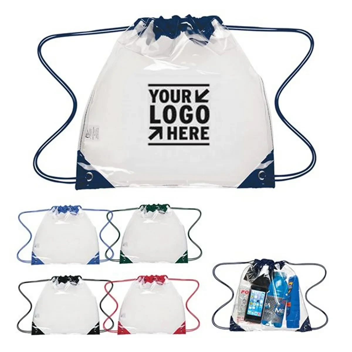 Clear PVC Drawstring Bag 1