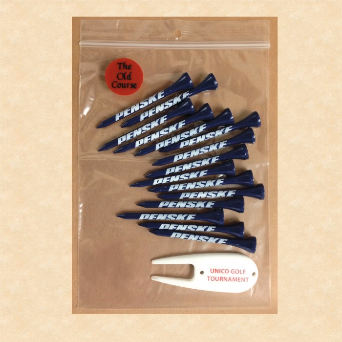 Golf Combo Pack in Resealable Bag w/ Fifteen 3 1/4" Tees, 1 Marker & 1 Fixer