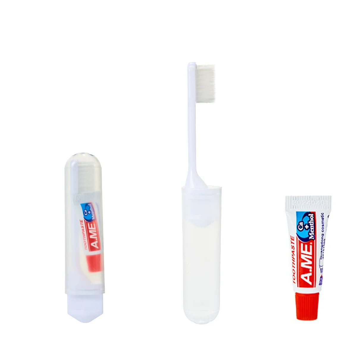Travel Disposable Portable Folding Toothbrush With Toothpaste 1