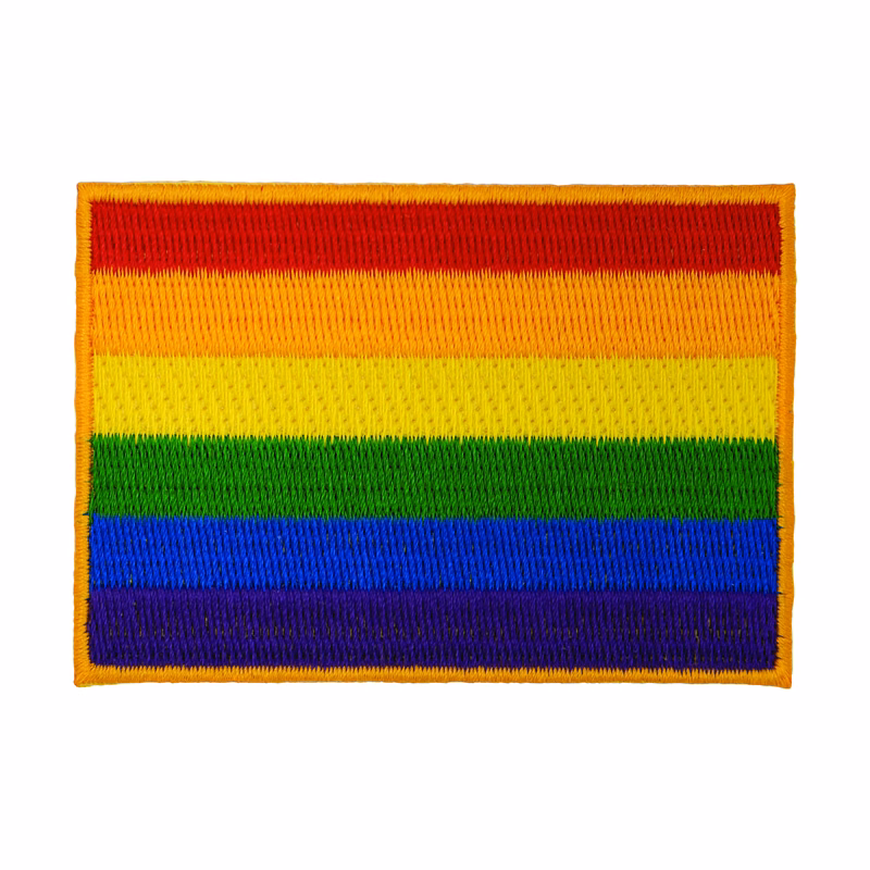 3" Rainbow Flag W/Heat Seal Backing