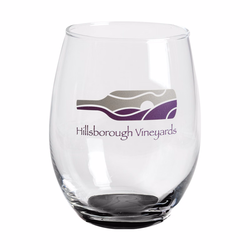 15 oz. Imported Stemless Wine Glass (2 Color Imprint)