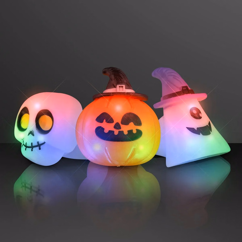 Soft Blinky Halloween Rings, Assorted
