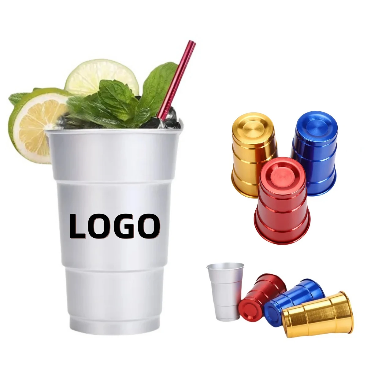 17oz Camping Party Cold Drink Beer Mug Stadium Metal Aluminum Cup 1