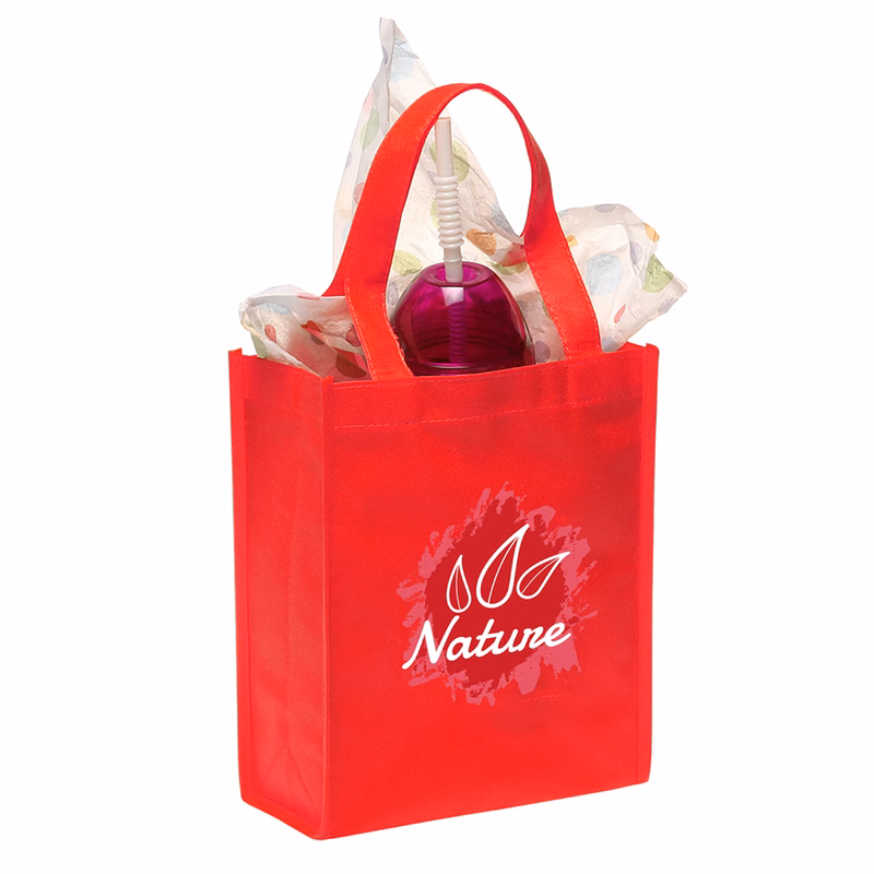 Non-Woven Polypropylene Small Tote - 8.15"W x 10"H x 3.5"D