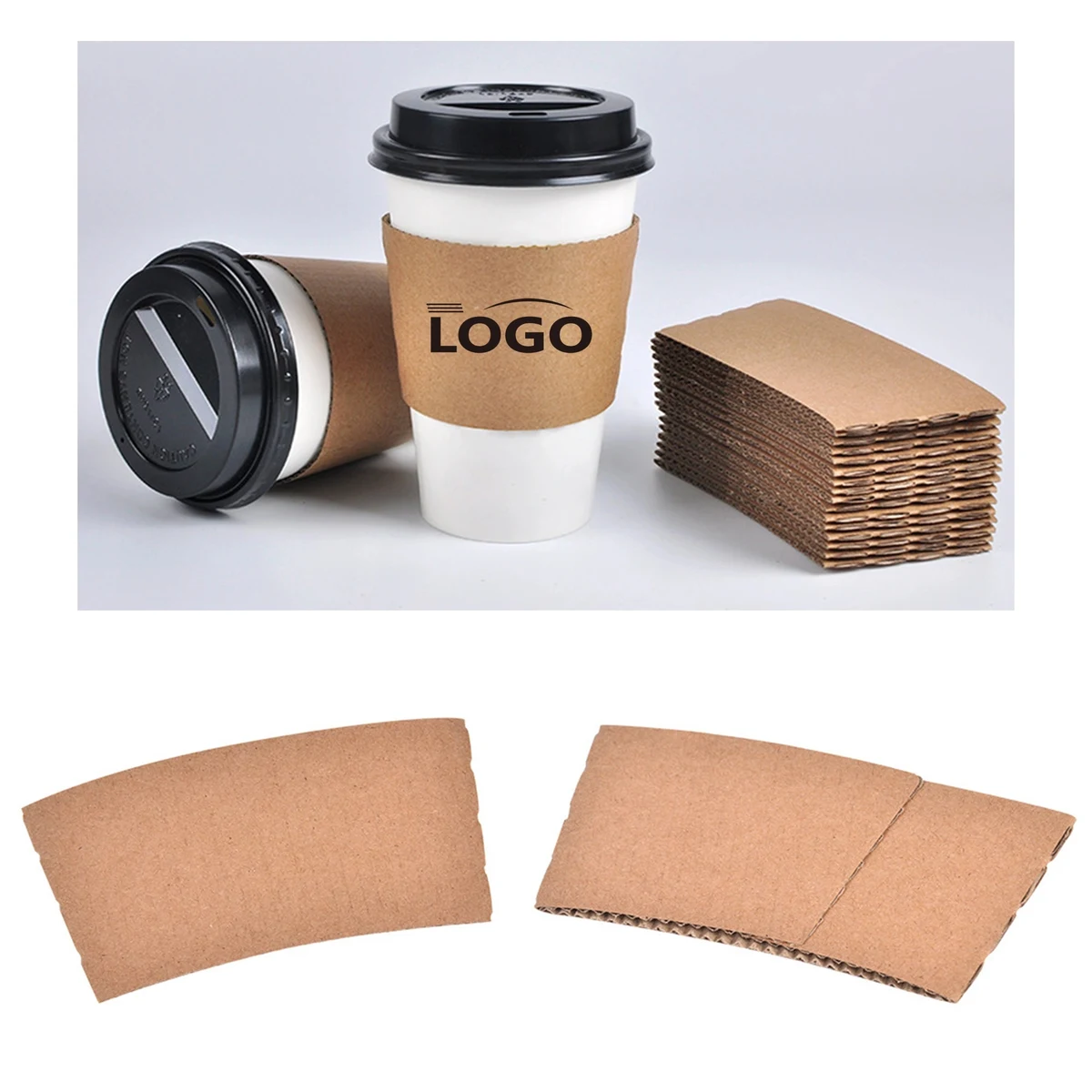 Non-slip Kraft Coffee Sleeve MOQ 1000 1