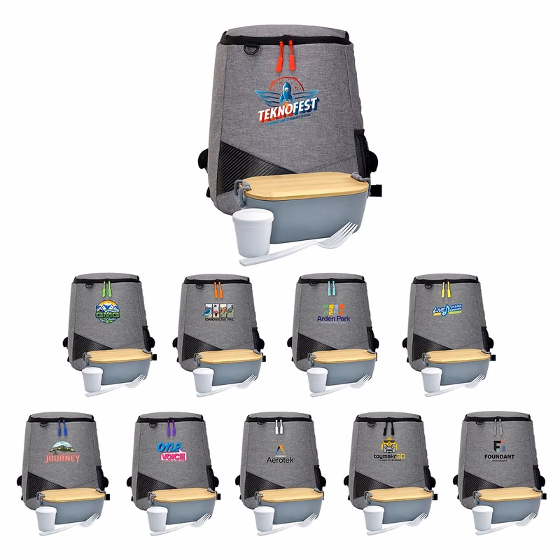 Bamboo Lunch Box Backpack Set