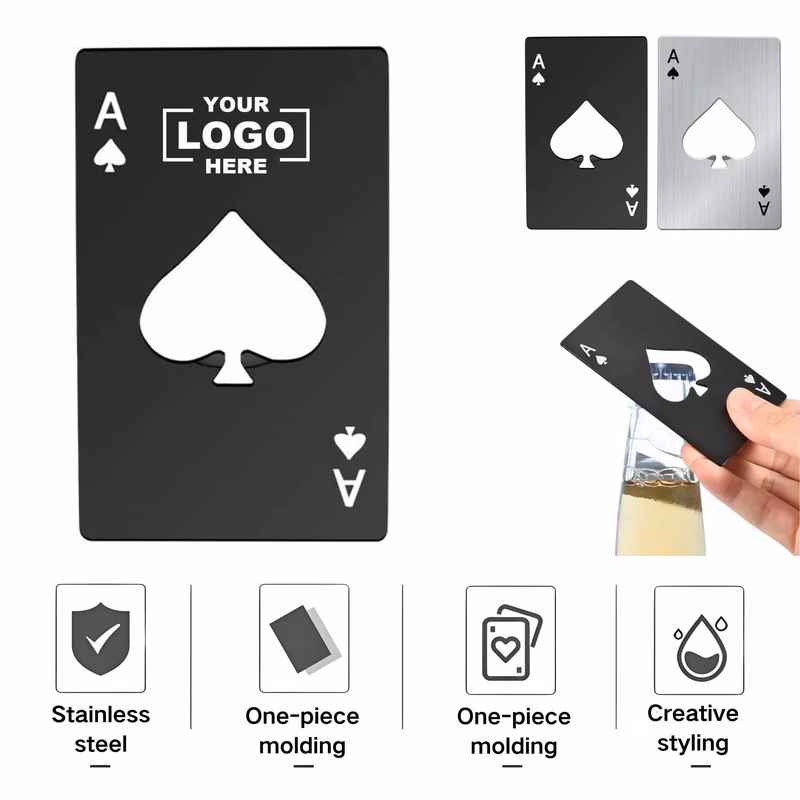 Spade A Playing Card Shaped Stainless Steel Bottle Opener