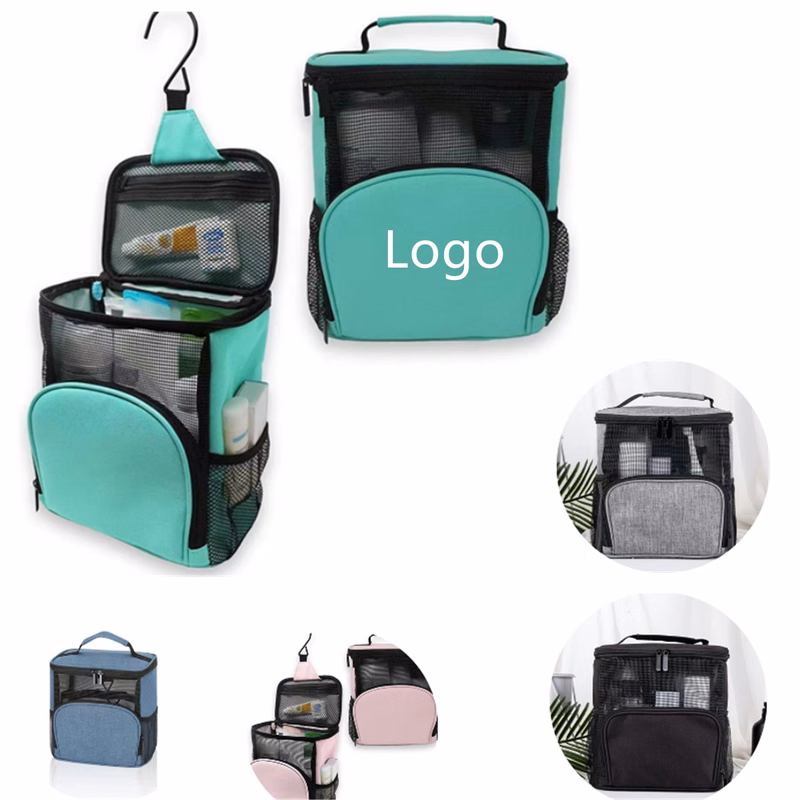 College Dorm Bathroom Travel Mesh Caddy Portable Quick Dry Hanging Shower Organizer Tote Bag