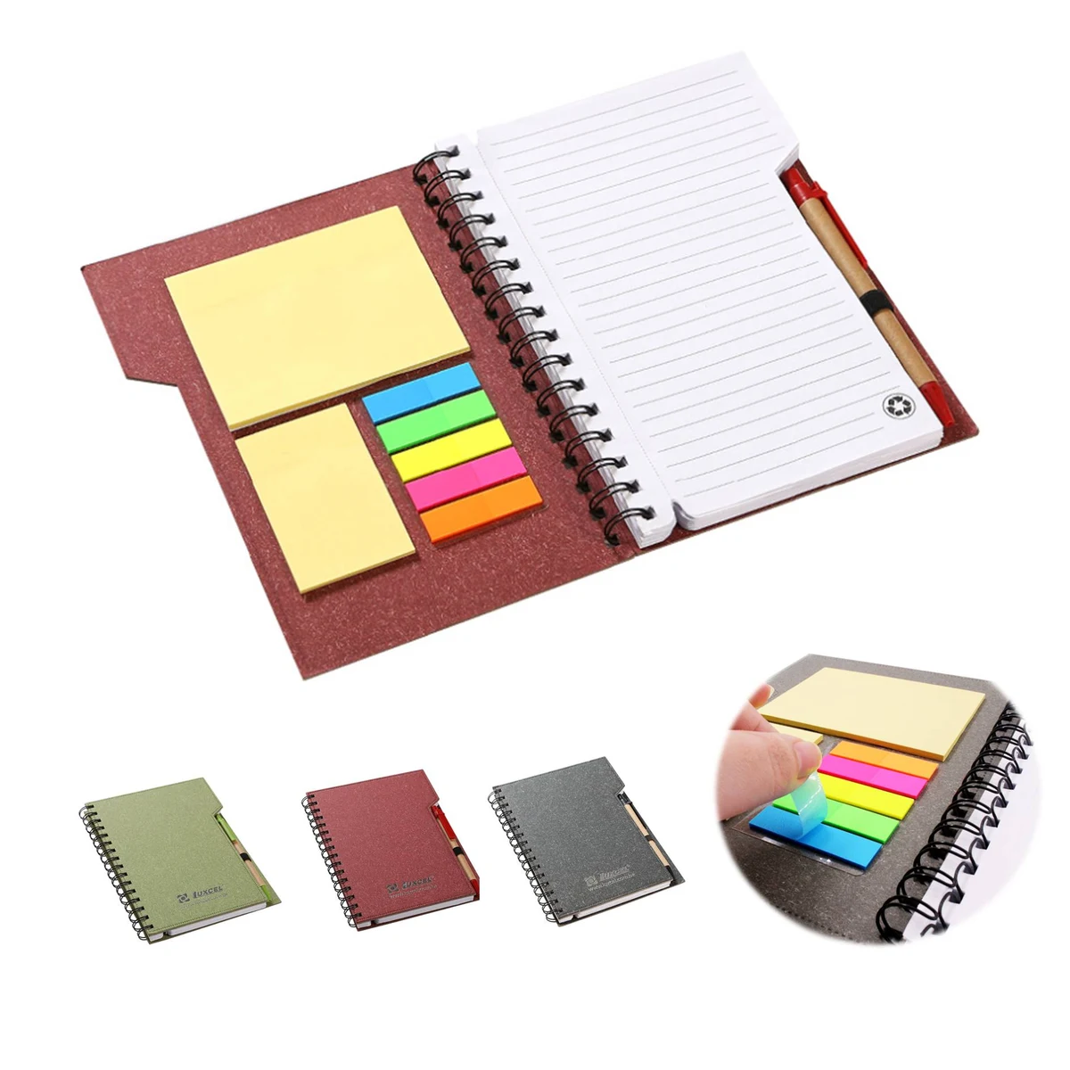 Sticky Notes Coil Notebook With Pen 1