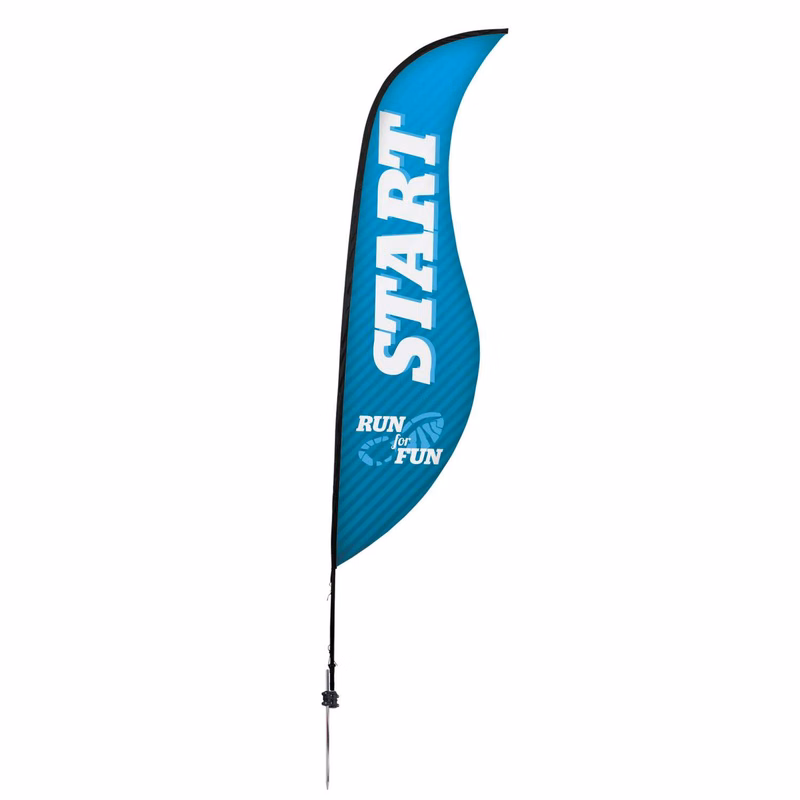 13' Premium Sabre Sail Sign Kit (Single-Sided with Ground Spike)