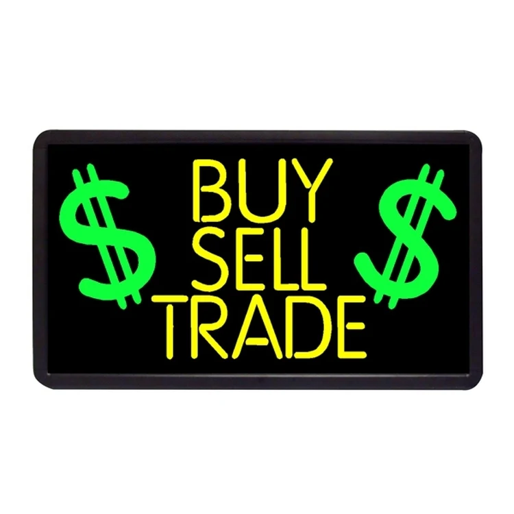 Buy Sell & Trade 13" x 24" Simulated Neon Sign 1