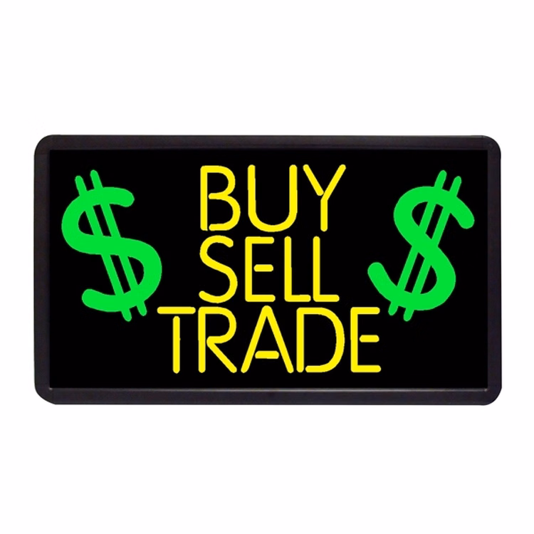 Buy Sell & Trade 13" x 24" Simulated Neon Sign
