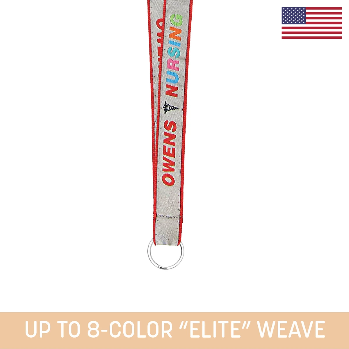 3/4" Woven Lanyard w/ Split Ring - "Elite" Weave 1
