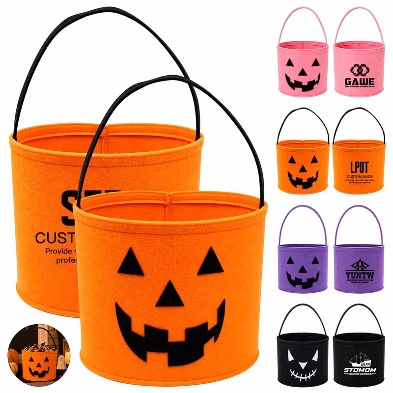 Halloween Felt Storage Basket For Candy Collection