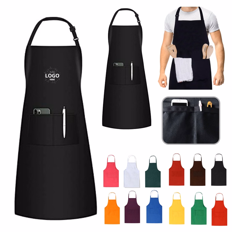 Unisex Comfortable Bib Apron with A Large Pockets