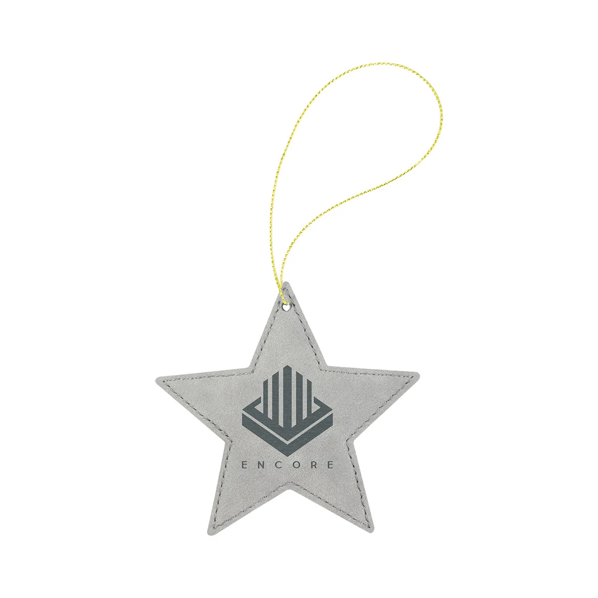 Gray Leatherette Star Ornament 1