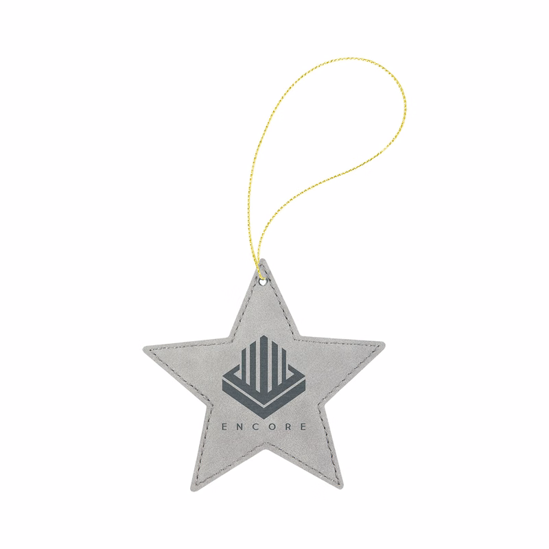 Gray Leatherette Star Ornament