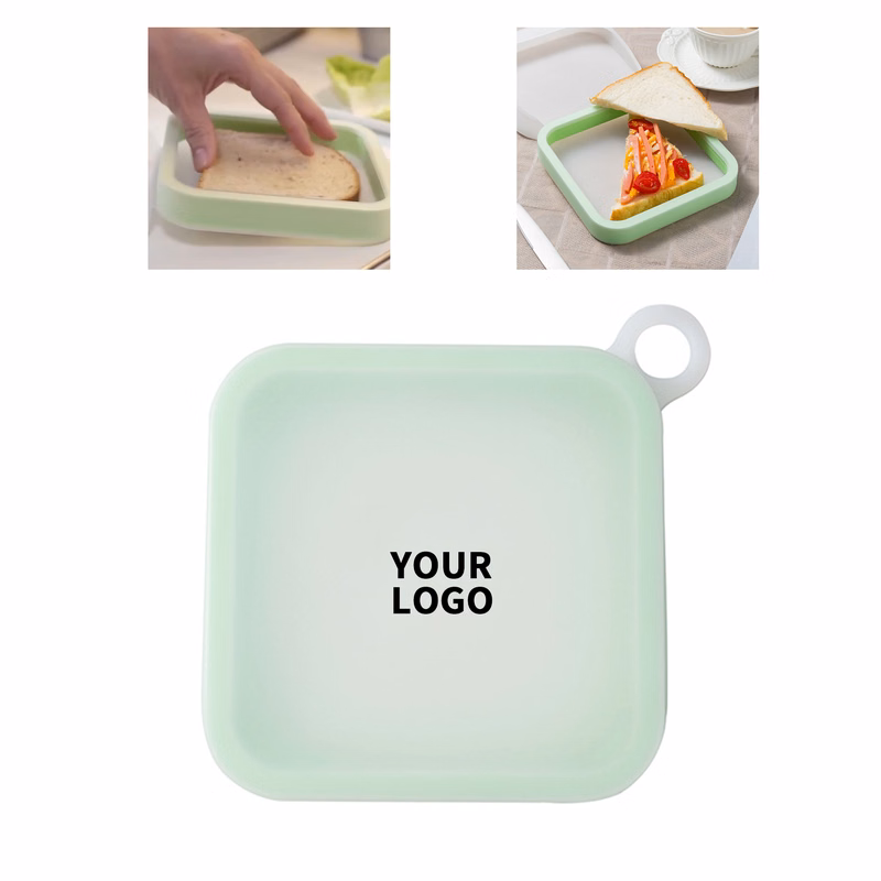 Silicone Sandwich Lunch Box Foldable Square 15 Ounce
